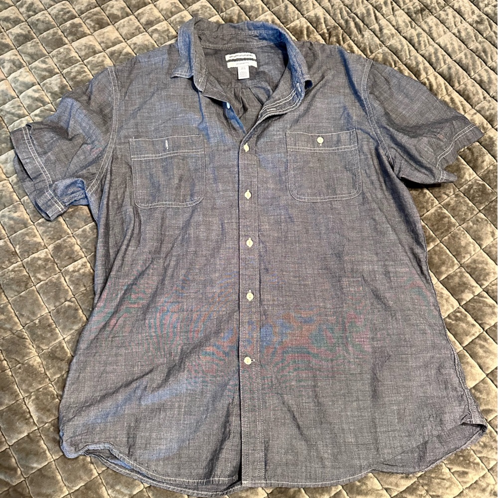 Amazon Essentials Gray Casual Button Down Shirt